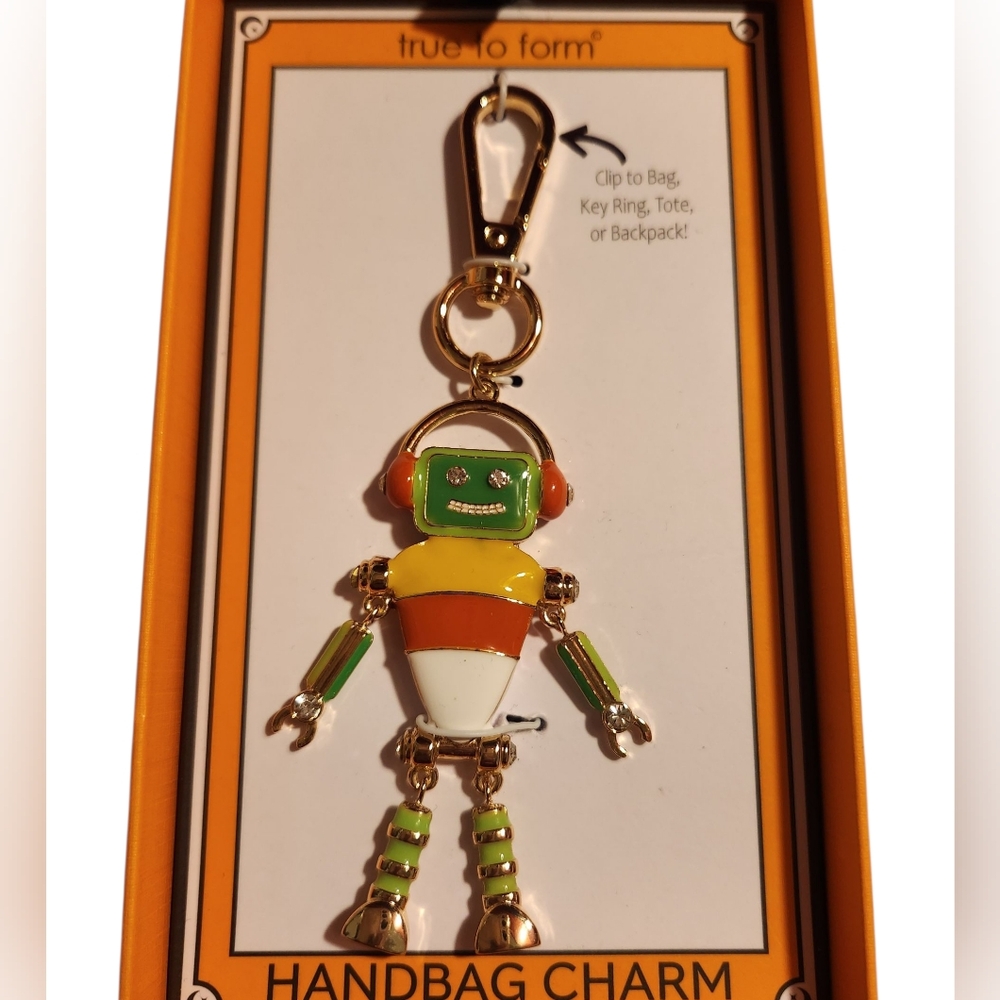True to Form Candy Corn Robot Bag Charm Keychain